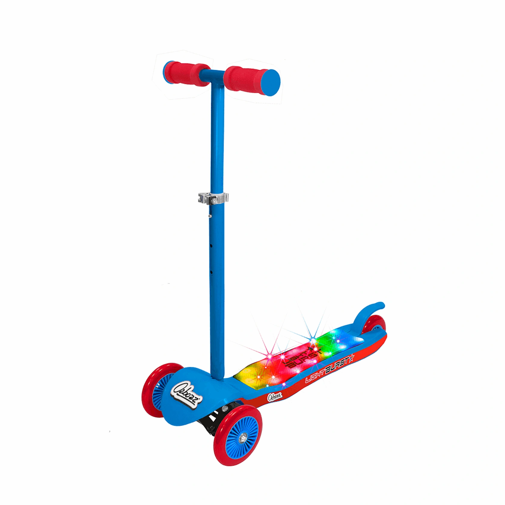 Neon Burst 3-Wheel Scooter: Ride the Rainbow in Electric Blue!